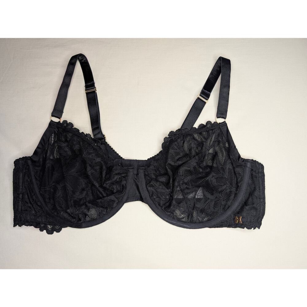 Savage X Fenty Unlined Lace Underwire Bra - Black - 42DD Boudoir Lingerie Sexy